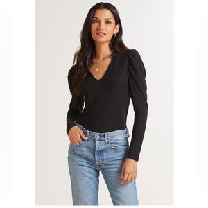 Nation LTD Tamira Elizabethan Tee Black size Medium